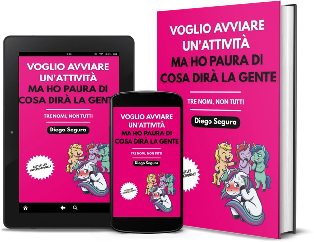 Voglio avviare un'attività, ma ho paura di cosa dirà la gente: Tre nomi, non tutti (Italian edition), as a book, on Kindle and on a phone