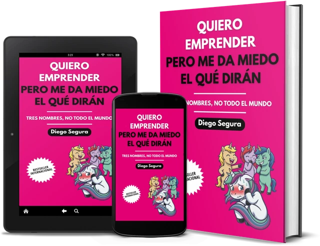Quiero emprender, pero me da miedo el qué dirán: Tres nombres, no todo el mundo (Spanish edition), as a book, on Kindle and on a phone