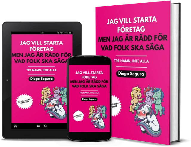 Jag vill starta företag, men jag är rädd för vad folk ska säga: Tre namn, inte alla (Swedish edition), as a book, on Kindle and on a phone