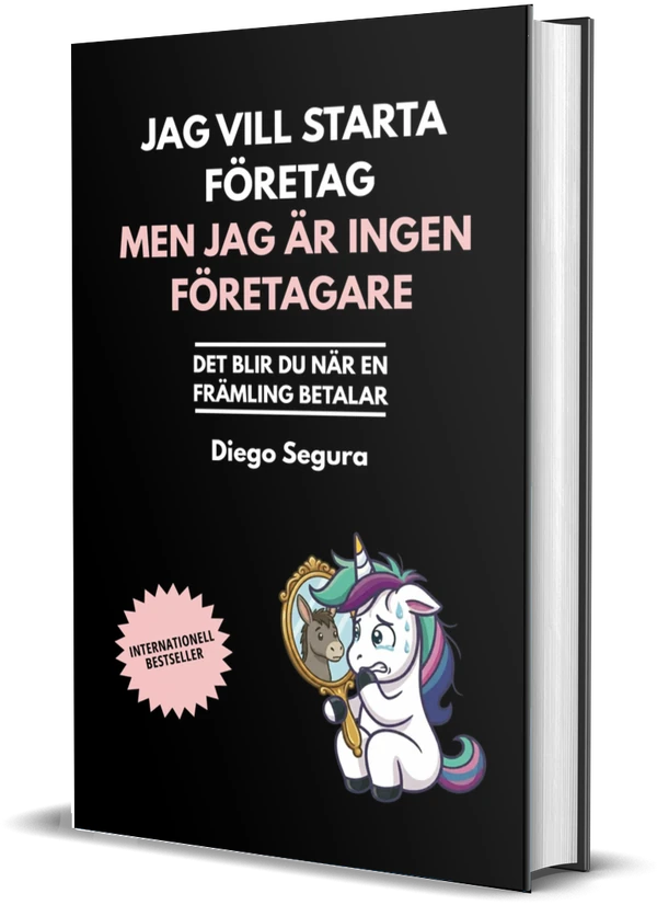 Omslaget till Jag vill starta företag, men jag är ingen företagare: Det blir du när en främling betalar av Diego Segura