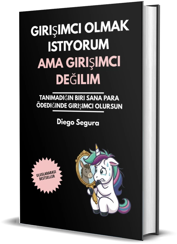 Diego Segura'nın Girişimci olmak istiyorum ama girişimci değilim: Tanımadığın biri sana para ödediğinde girişimci olursun kitabının kapağı