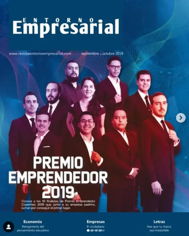 Diego Segura. On the cover of Entorno Empresarial, Premio Emprendedor 2019.