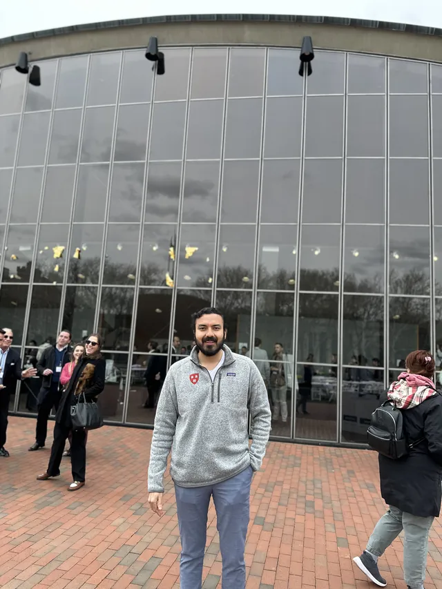 Diego Segura. Outside an MIT auditorium during an innovation conference.